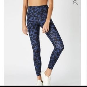 CZY Yoga Womens Full Length High Rise Leggings Blue sz Small